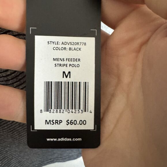 Adidas Shirt Men's M Grey Feeder Polo Short Sleeve Stretch Performance - Picture 4 of 9